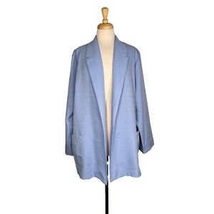 O&U Over & Under VTG Blue Blazer One Button Womens 20W‎ Oversized